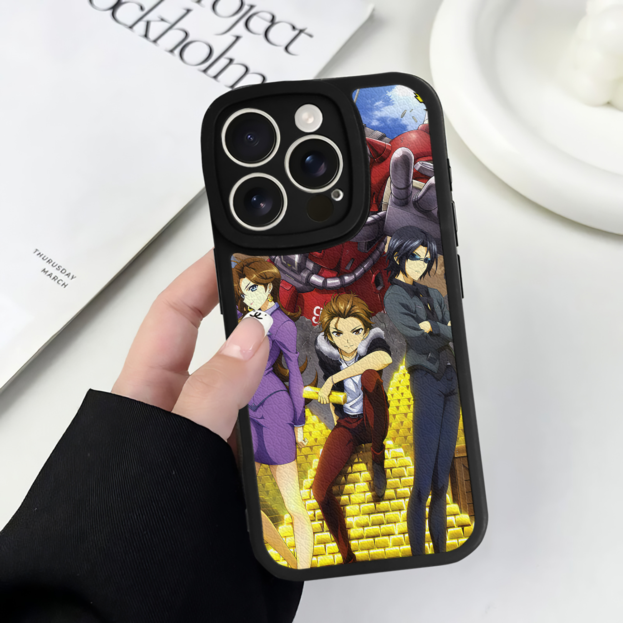 （画像用） 機動戦士ガンダム Mobile Suit Gundam 【iPhone 16シリーズ対応】シリコンスマホケース（レザー調） 材質：シリコン